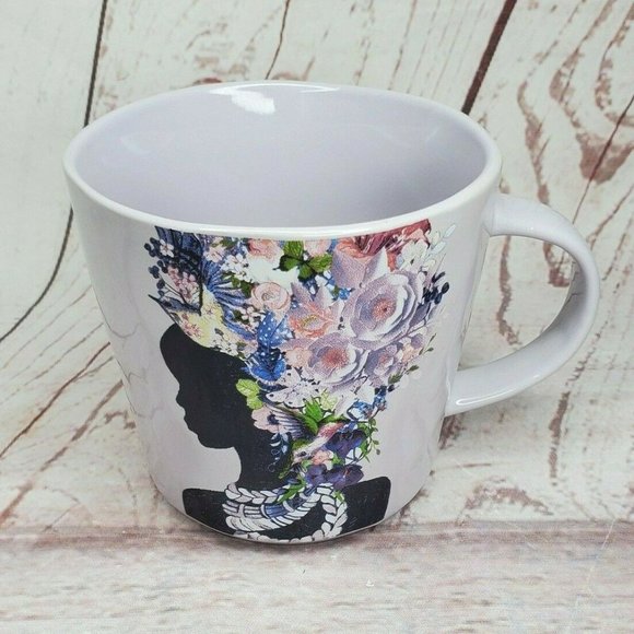 Prima Design Purple Pink Violet Woman Head Floral Decorative Mug - Picture 7 of 12